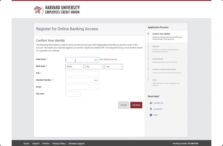 Confirm-ID Confirm ID on Harvard FCU online banking