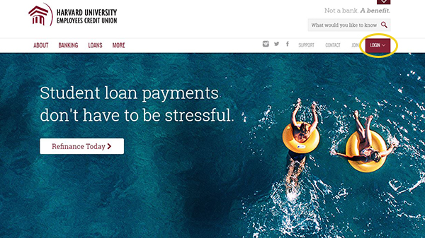 Step-1 Get started with Harvard FCU online banking
